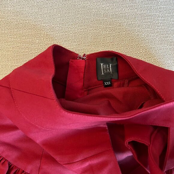 NEW HELSA Faille Halter Mini Dress XXSmall/Sz0 Rouge Red - Picture 8 of 10